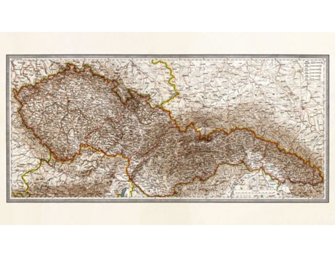 Nástěnná mapa ČESKOSLOVENSKO 1933 VELKÁ